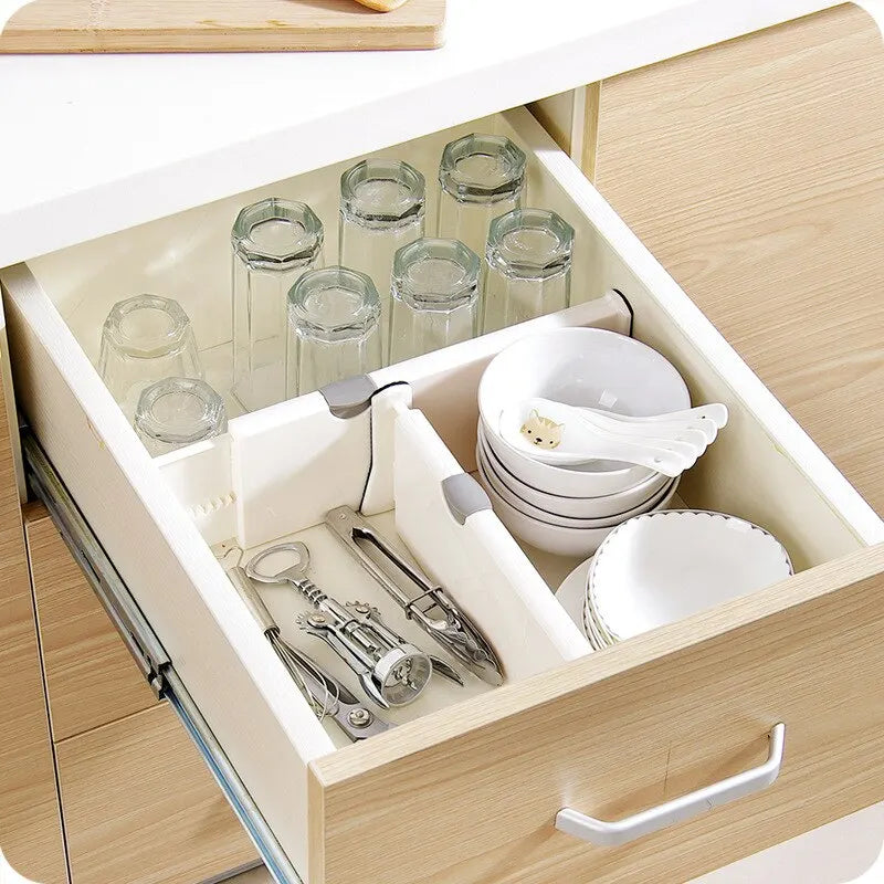Expandable Kitchen Drawer Divider – Non-Slip, Adjustable Length & Dishwasher-Safe
