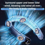 Bladeless Neck Fan – 3 Speeds, 4000mAh Battery & LCD Display