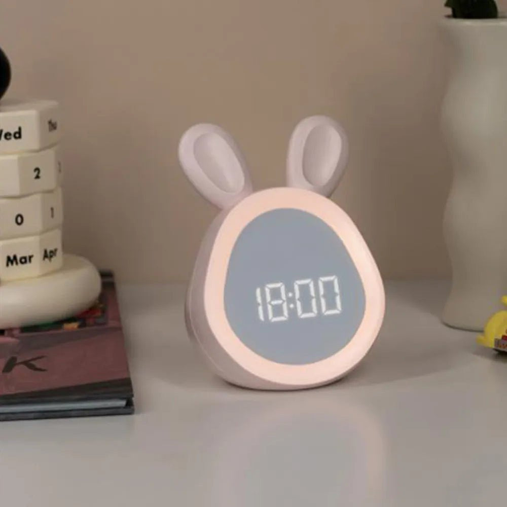 Kids' Bunny-Shaped Alarm Clock with LED Night Light – BunniGlow