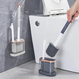 Silicone Toilet Brush Set – Wall Holder, Drain Cleaner & Drip Tray