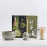Ceramic Matcha Set 5-Piece Natural Size One Non-Toxic Whisk Bowl Scoop Sifter
