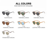 SunnyStyle Leopard-Print Retro Round Polarized Sunglasses