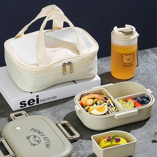 Bento Lunch Box – Portable Design, Leak-Proof Seal & 3-Compartment Layout