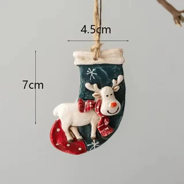 Classic Christmas Stockings with Reindeer Design – Hanging Fireplace Stocking