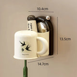 Wall-Mounted Toothbrush Holder with Cup – Suction Mount, ABS & No-Drill