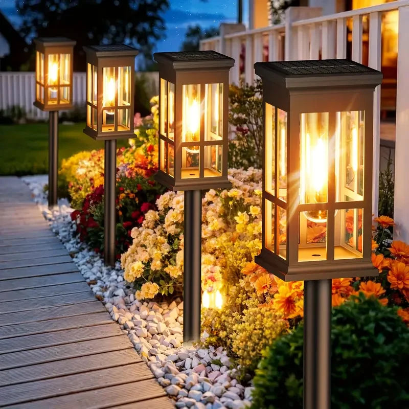2er-Set Solar-Wegeleuchten im eleganten Laternen-Design mit Glühfaden-Optik – Energieeffiziente Gartenbeleuchtung für stilvolle Außenbereiche