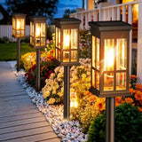 2er-Set Solar-Wegeleuchten im eleganten Laternen-Design mit Glühfaden-Optik – Energieeffiziente Gartenbeleuchtung für stilvolle Außenbereiche