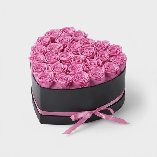 Artificial Rose Box – Heart-Shaped Design, Indoor Decor & Mother's Day Gift
