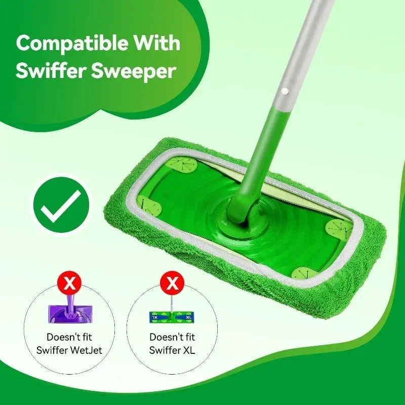 Reusable Microfiber Mop Pads 6-Pack – Machine Washable & Standard Flat Mop Fit