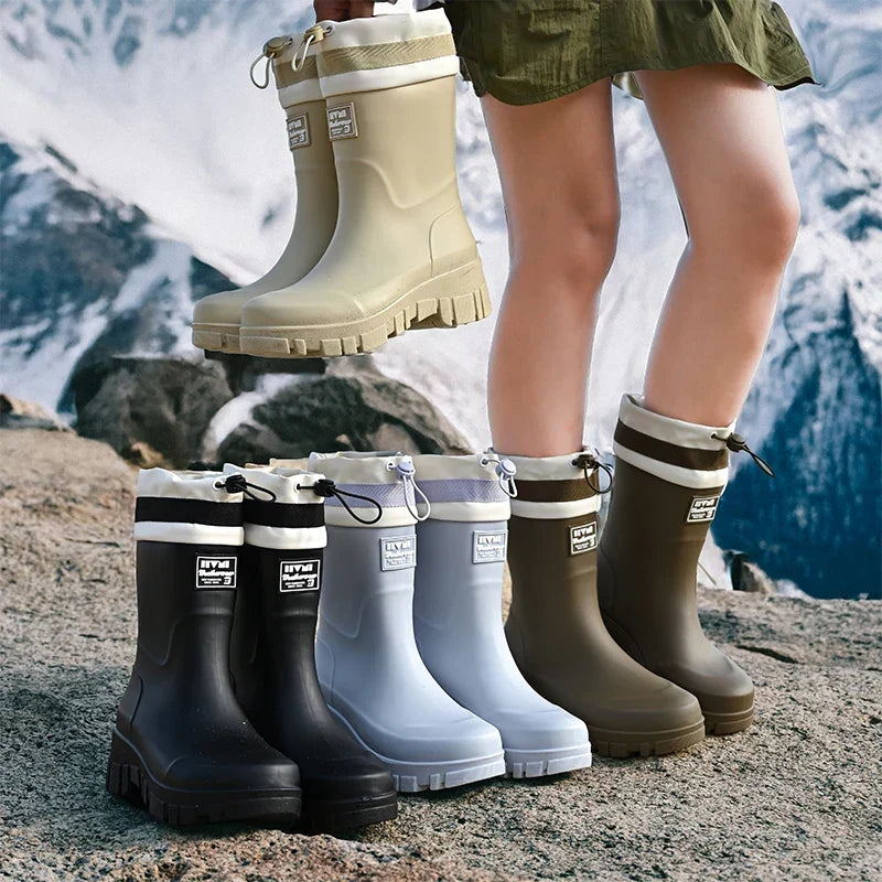 Arlena – Women's Retro Waterproof Rain Boots with Non-Slip Sole