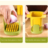 Vegetable Chopper & Fry Cutter – Push Press, Stainless Steel Blades & BPA-Free