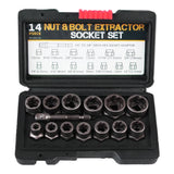 Bolt Extractor Set – 14-Piece, 6.35-19mm & Chrome-Molybdenum Steel
