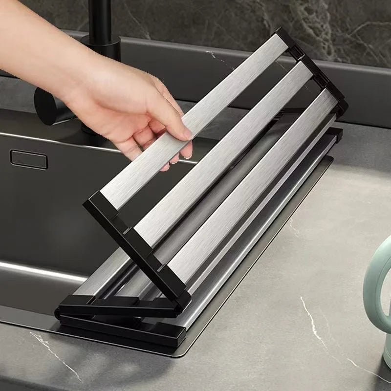 Over-Sink Dish Drain Rack – 304 Stainless Steel, Heat-Resistant & 35-45cm Sizes