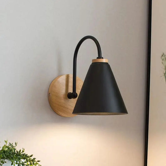 Wall Light – Scandinavian Style, Wood & Iron Design