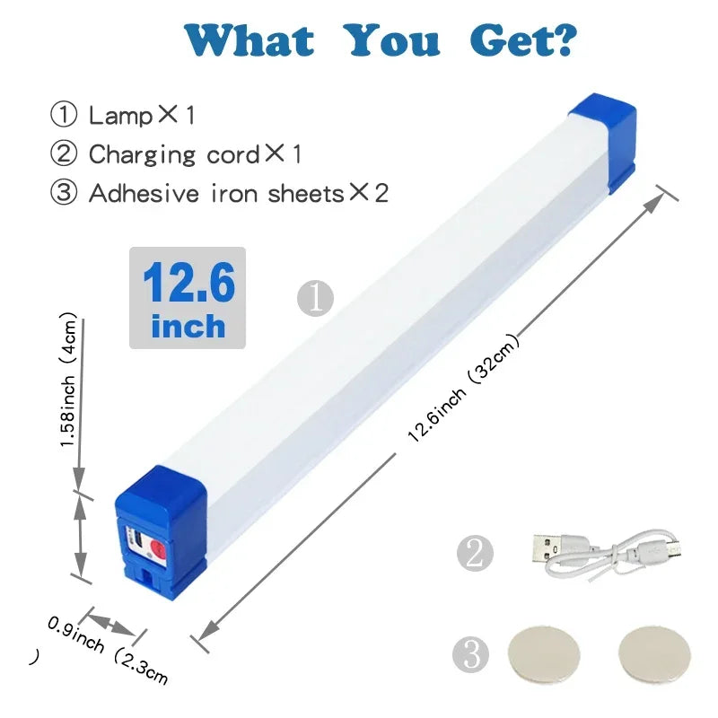 Rechargeable LED Tube Light – Magnetic, USB-Charging & 17/32/52cm Sizes