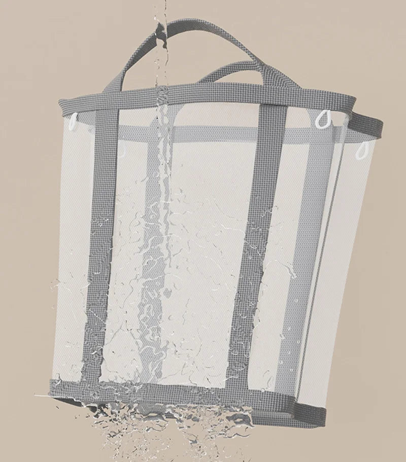Foldable Mesh Laundry Hamper – Breathable, Carry Handles & Collapsible