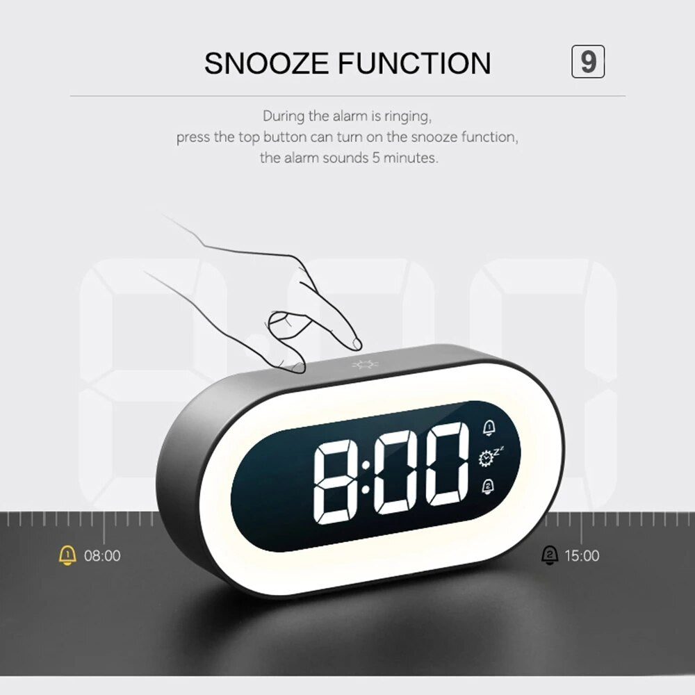 Lumino Digital Alarm Clock with Night Light