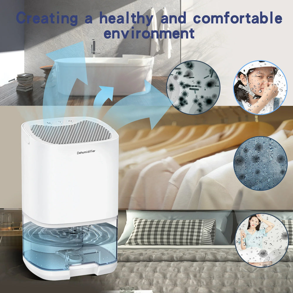 1000ml Portable 2-in-1 Dehumidifier with Air Filter & Night Light - Aveline