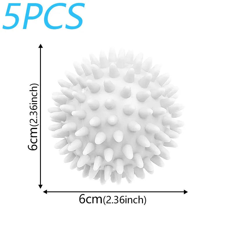 Reusable Laundry Balls – Set of 5, 6cm PVC & Softener-Free Fabric Care