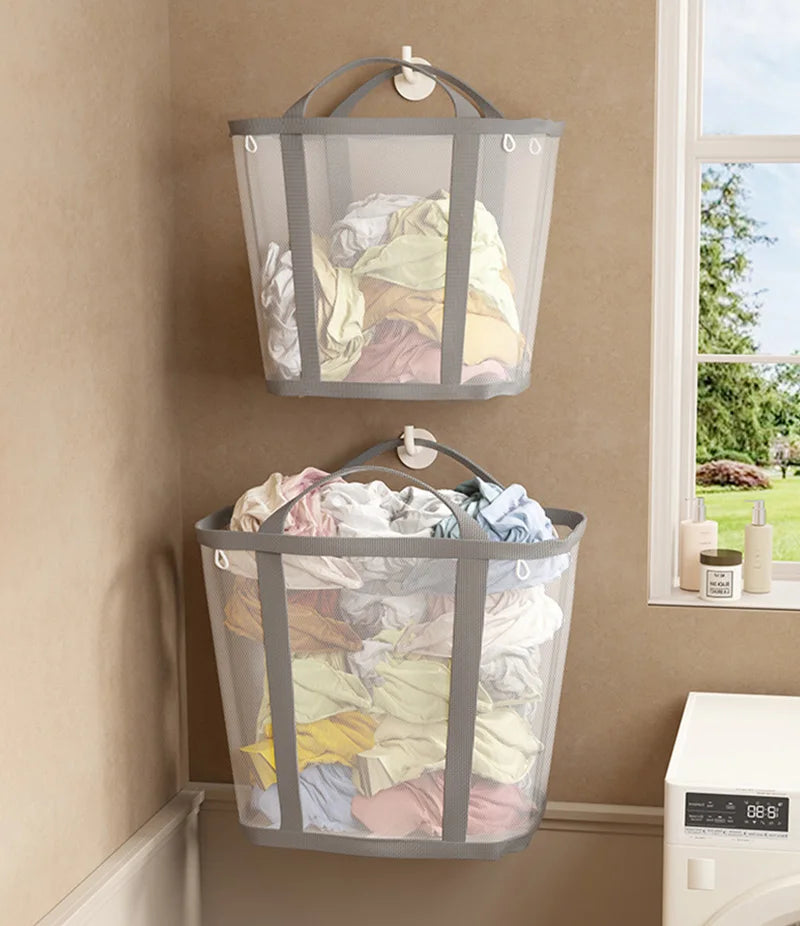 Foldable Mesh Laundry Hamper – Breathable, Carry Handles & Collapsible