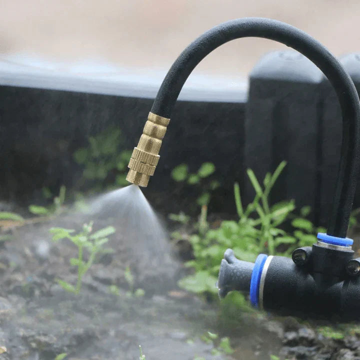 Optimized Product Title: 

"Effizientes Bewässerungssystem für Garten & Balkon – 360° Sprühdüsen, stromlos, ideal für Pflanzenpflege" 

This title includes relevant keywords while emphasizing the product's efficiency and suitability for plant care, which