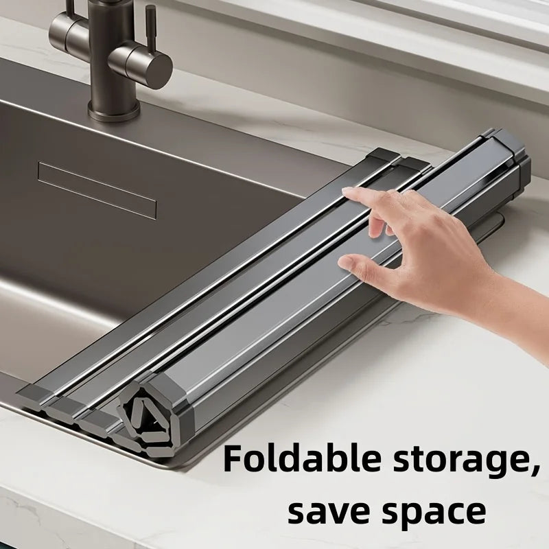 Roll-Up Sink Drying Rack – Aluminum, Heat-Resistant & 46/56cm Sizes