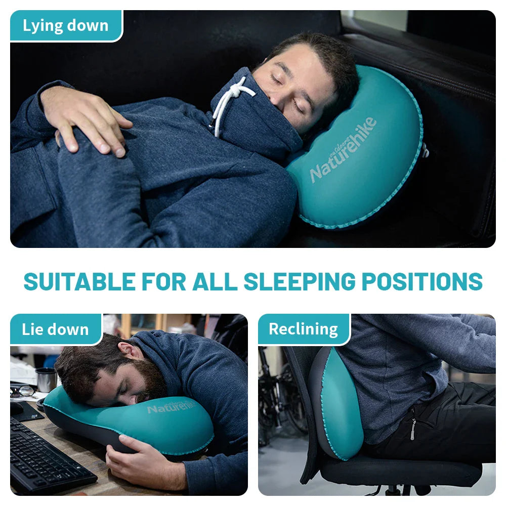 Inflatable Camping Pillow – Ultralight, Ergonomic Neck Support & Packable