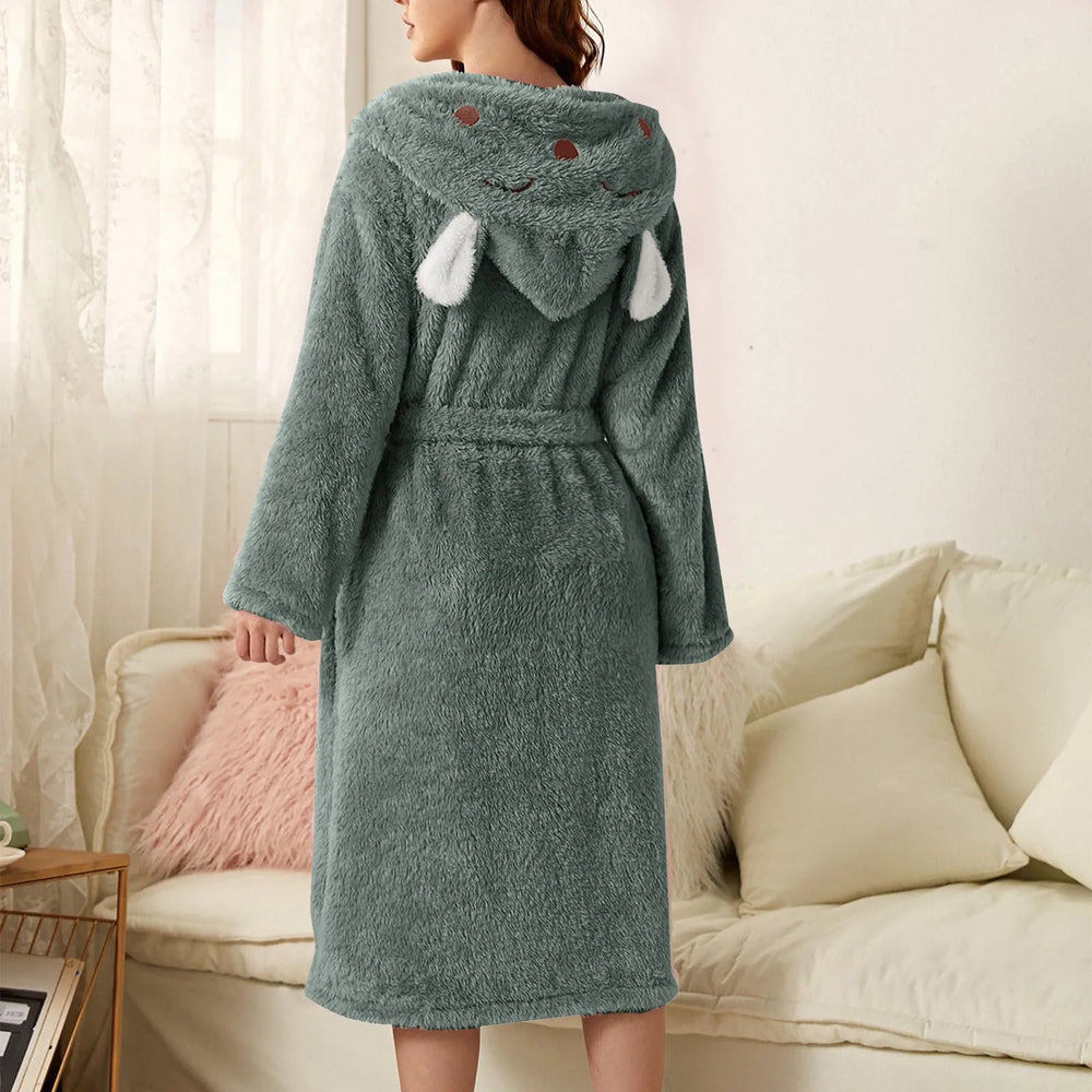 Gemütlicher Flanell-Bademantel mit Kapuze für Damen und Herren – Weich, Warm und Stylish