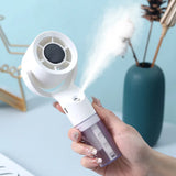 Handheld Misting Fan – 3 Speeds, Rechargeable Battery & Rotating Head
