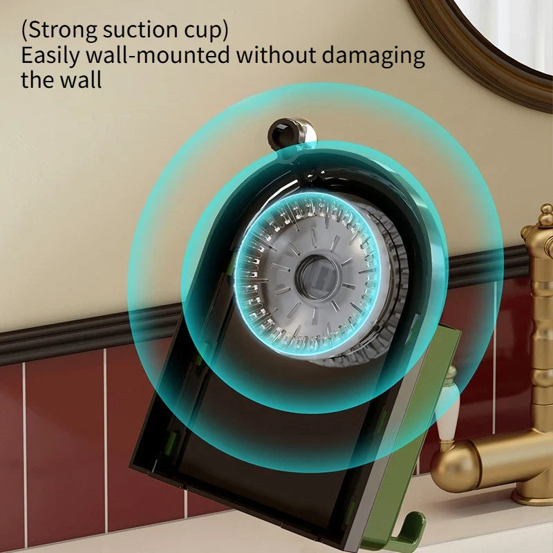 Wall-Mounted Toothbrush Holder with Cup – Suction Mount, ABS & No-Drill
