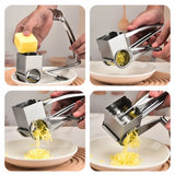 Optimized Product Title: **Edelstahl Rotationsreibe mit Handkurbel – Perfekt für Käse, Gemüse und Obst – Hochwertige Küchenreibe für schnelles und einfaches Raspeln** 

This title includes relevant keywords while providing additional details to attract po