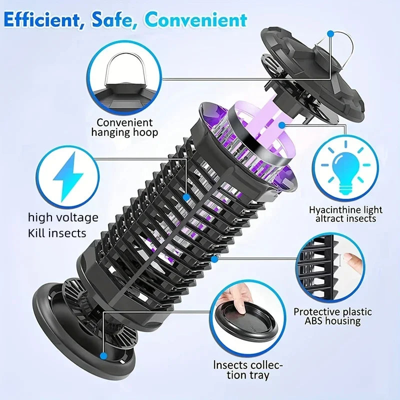 UV LED Insect Trap – 360° Attraction, Chemical-Free & Indoor/Outdoor Use
