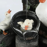 BowLift | Lunaverde Solar Deco Fountain Duck & Squirrel | Garden Figure with LED Light | Weatherproof Resin | For Terrace & Balcony