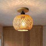 Natura Bamboo Ceiling Lamp | Handwoven Rattan LED Fixture