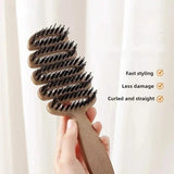 Boar Bristle Hair Brush – Ergonomic Handle, Detangling & Natural Shine