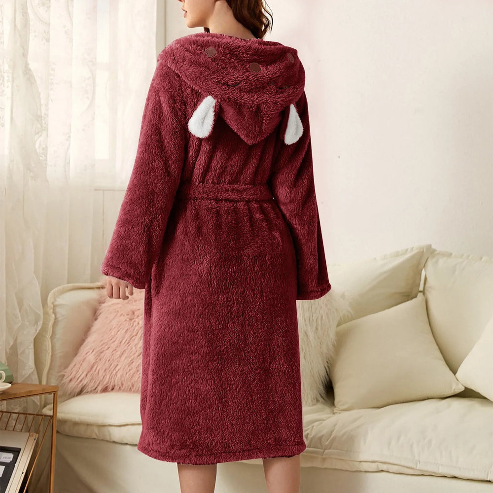 Gemütlicher Flanell-Bademantel mit Kapuze für Damen und Herren – Weich, Warm und Stylish
