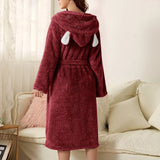 Gemütlicher Flanell-Bademantel mit Kapuze für Damen und Herren – Weich, Warm und Stylish