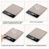 Kitchen Scale Digital Stainless Steel 22lb Food Measuring Scale