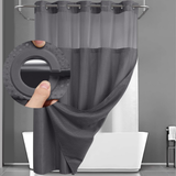 Shower Curtain Waffle Fabric Geometric Double Layer Bathroom Set