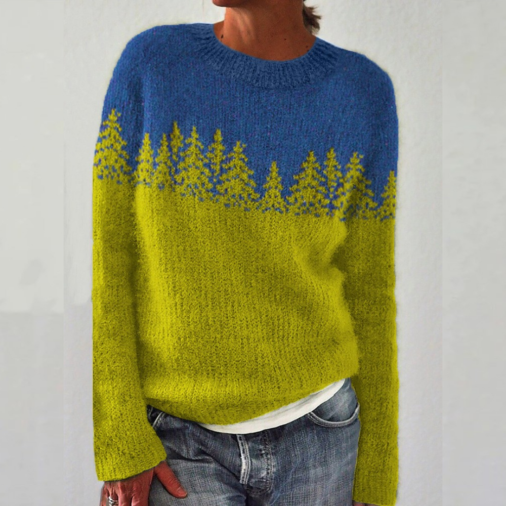 SILVIA Retro Pullover Sweater - Vintage-Inspired Knitwear for Women