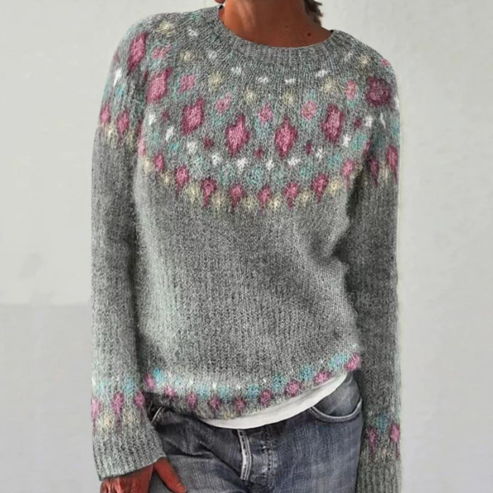 SILVIA Retro Pullover Sweater - Vintage Style Knitwear for Women