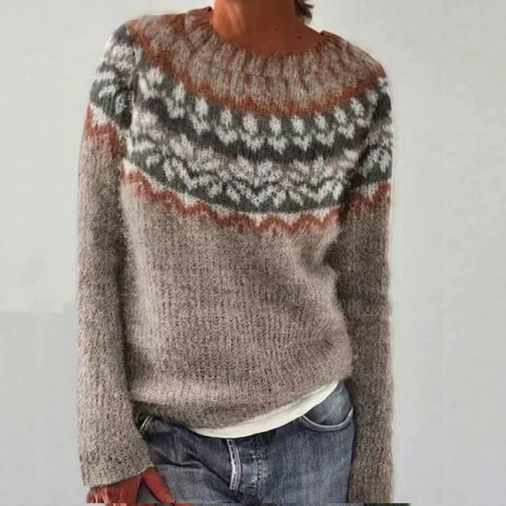 SILVIA Retro Pullover Sweater - Vintage-Inspired Knitwear for Women