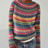 SILVIA Retro Pullover Sweater - Vintage-Inspired Knitwear for Women