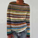 SILVIA Retro Pullover Sweater - Vintage-Inspired Knitwear for Women