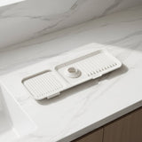 Sink Mat Silicone Faucet Drip Catcher Self Draining Design