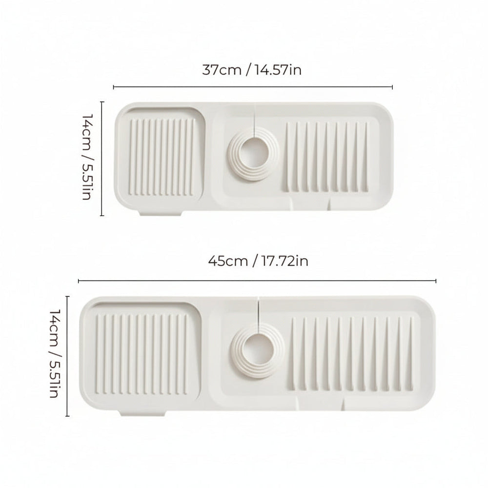 Sink Mat Silicone Faucet Drip Catcher Self Draining Design