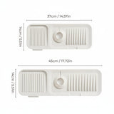 Sink Mat Silicone Faucet Drip Catcher Self Draining Design