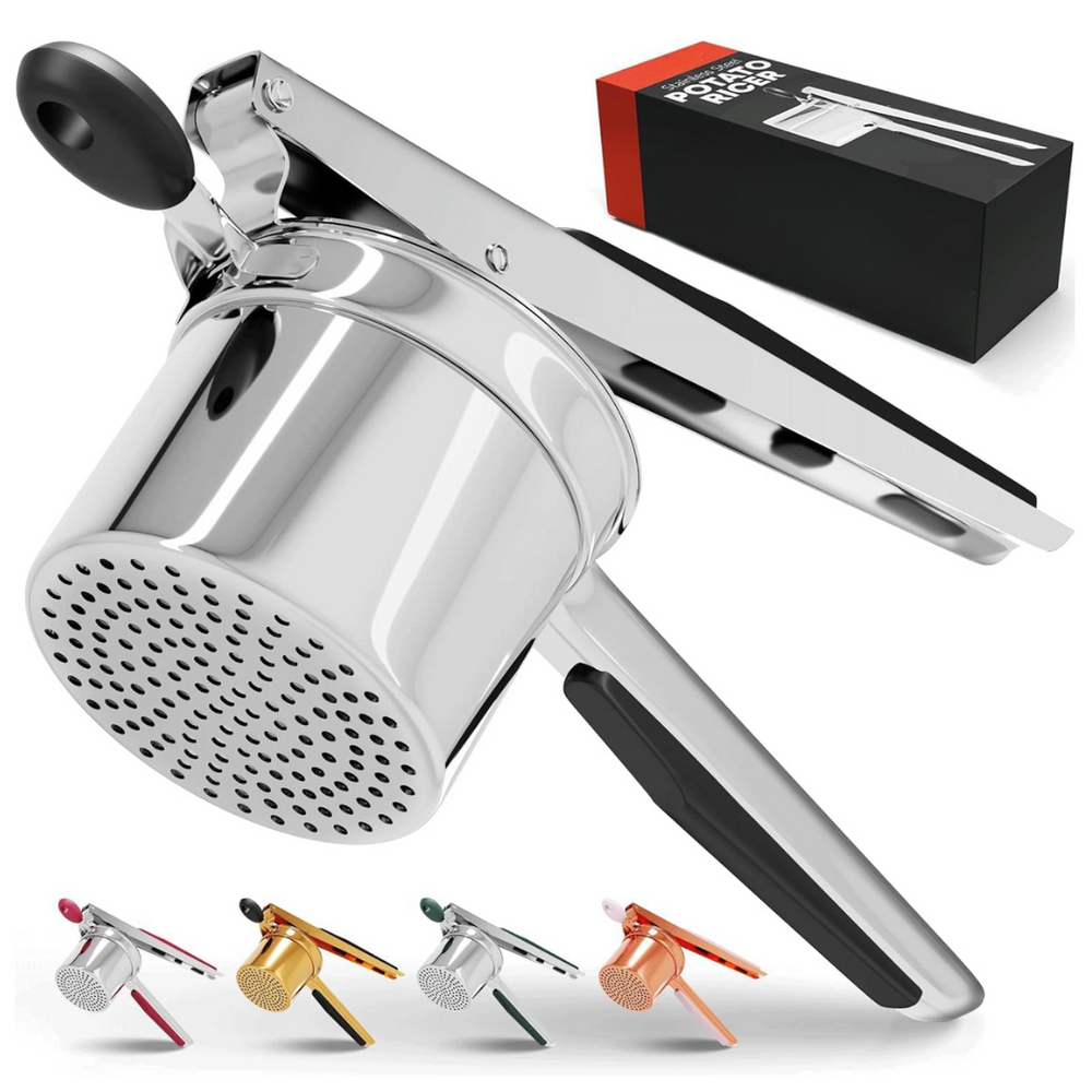 Optimized Product Title: **Edelstahl Kartoffelpresse für perfekt glattes Püree – Hochwertige Kartoffelpresse für einfache Zubereitung** 

This title includes relevant keywords while emphasizing the product's quality and functionality, making it more appea