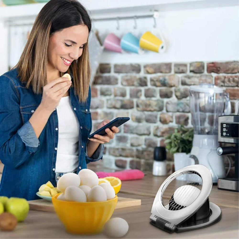 Optimized Product Title: **Edelstahl Eierteiler – Multifunktionaler Eier-Schneider für Scheiben, Spalten & Viertel | Küchenhelfer für perfekte Eiergerichte** 

This title includes relevant keywords while enhancing clarity and appeal for potential buyers.