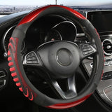 Faux Leather Steering Wheel Cover – Non-Slip Honeycomb Grip, Universal 38cm Fit